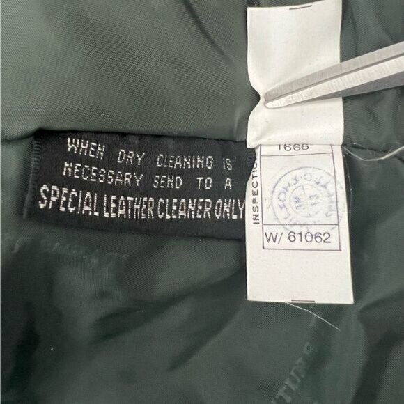 Wilsons Leather Adventure Bound Vintage 80s Army Green Moto Leather Jacket - Picture 15 of 16